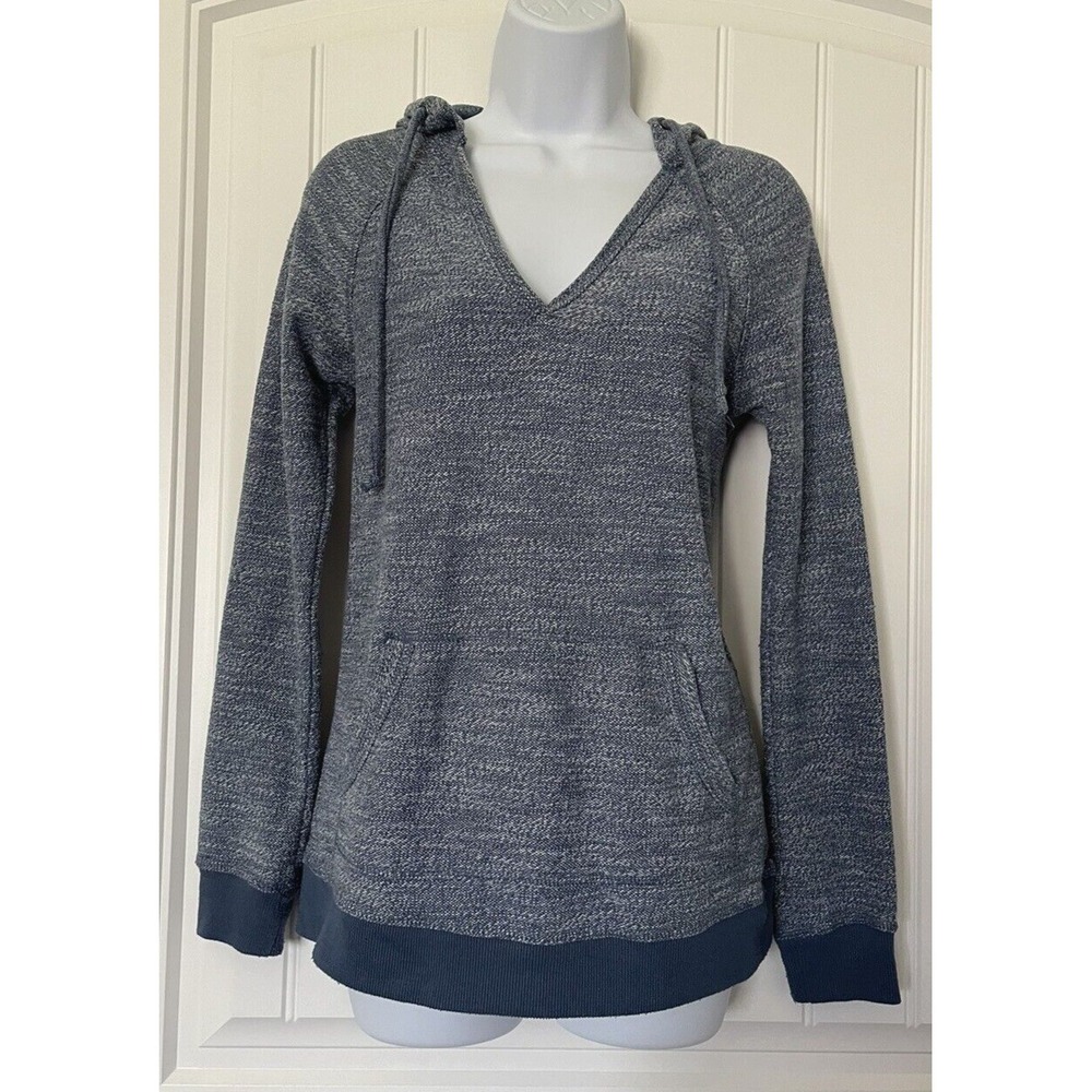 ROXY‎ Womens Medium Blue Pullover Hooded Knit Pullover Sweater